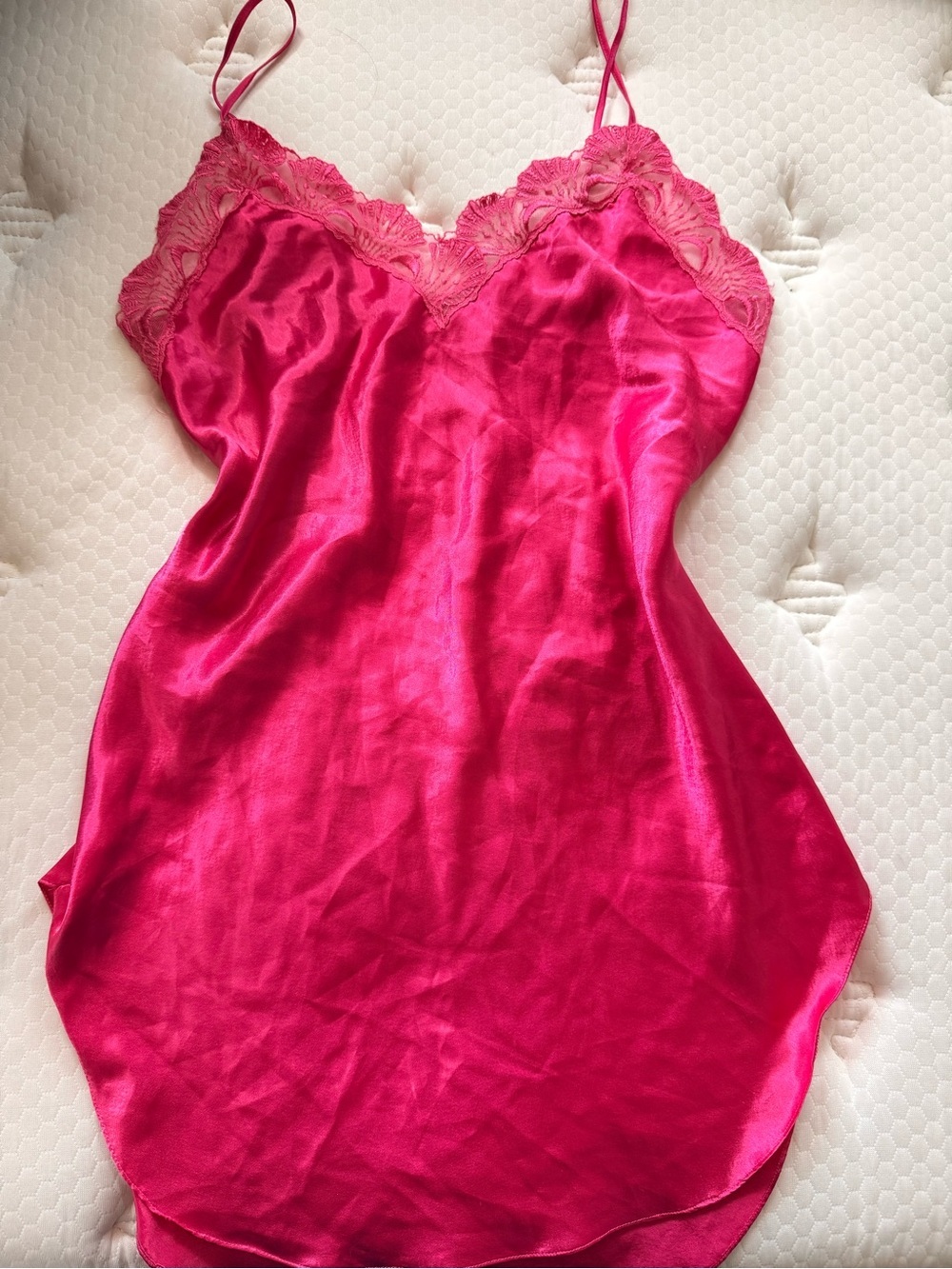 Victoria's Secret Satin Slip Chemise in Hot Pink